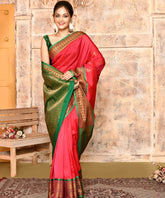 Red-Green Kanjivaram Silk Saree